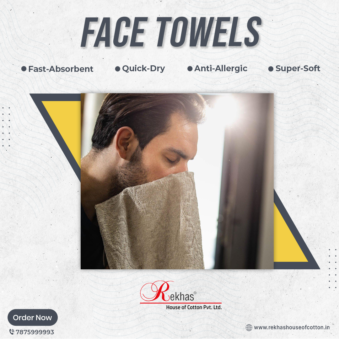 Get the best Face Towels in Chennai from Rekhas House of Cotton - Indias Leading Manufacturer of all Bed & Bath Linen