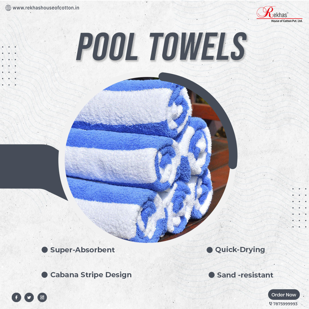 Get Pool Towels in Goa from Rekhas House of Cotton | India's Leading manufacturer of all bed & bath linen