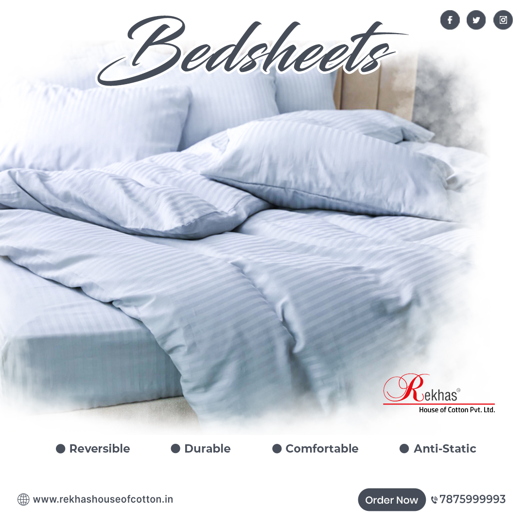 Rekhas exquisite luxury Bedsheet feels amazing against your skin, Crafted from long staple cotton for a softer feel and perfection. This sheeting range makes for an opulent choice for your bedroom. Get the best of Bedsheets in Bengaluru!